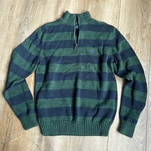 Chaps quarter zip striped pullover sweater small